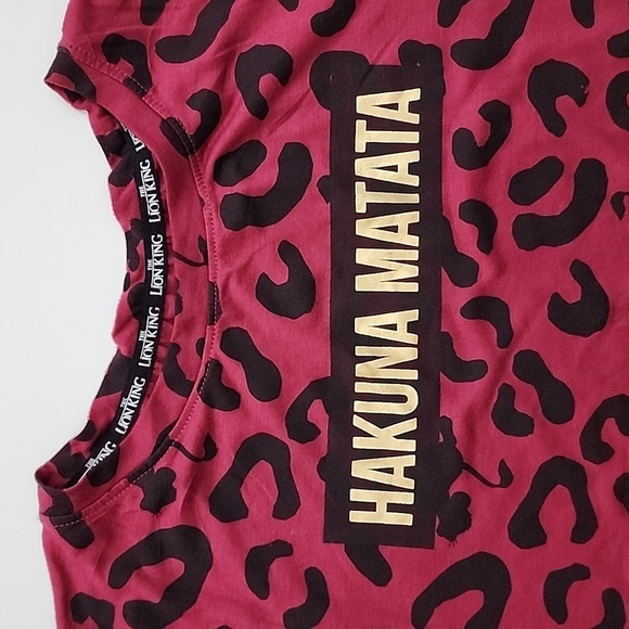 Disney The Lion King Women's Hakuna Matata T-shirt Front Knot Animal Print Sz XS - Picture 6 of 10